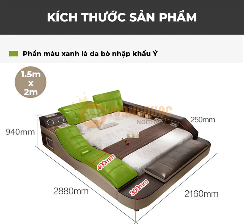 Giường ngủ đa năng hiện đại minami YFC818 kích thước