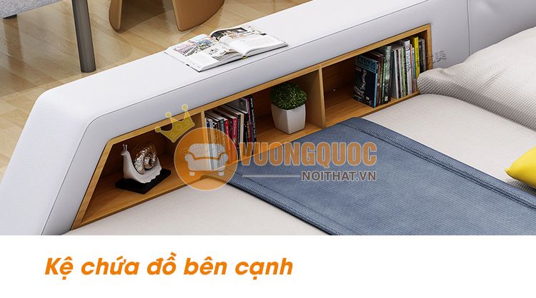 Giường ngủ đa năng thông minh cao cấp YFCR80 kệ chứa đồ bên cạnh