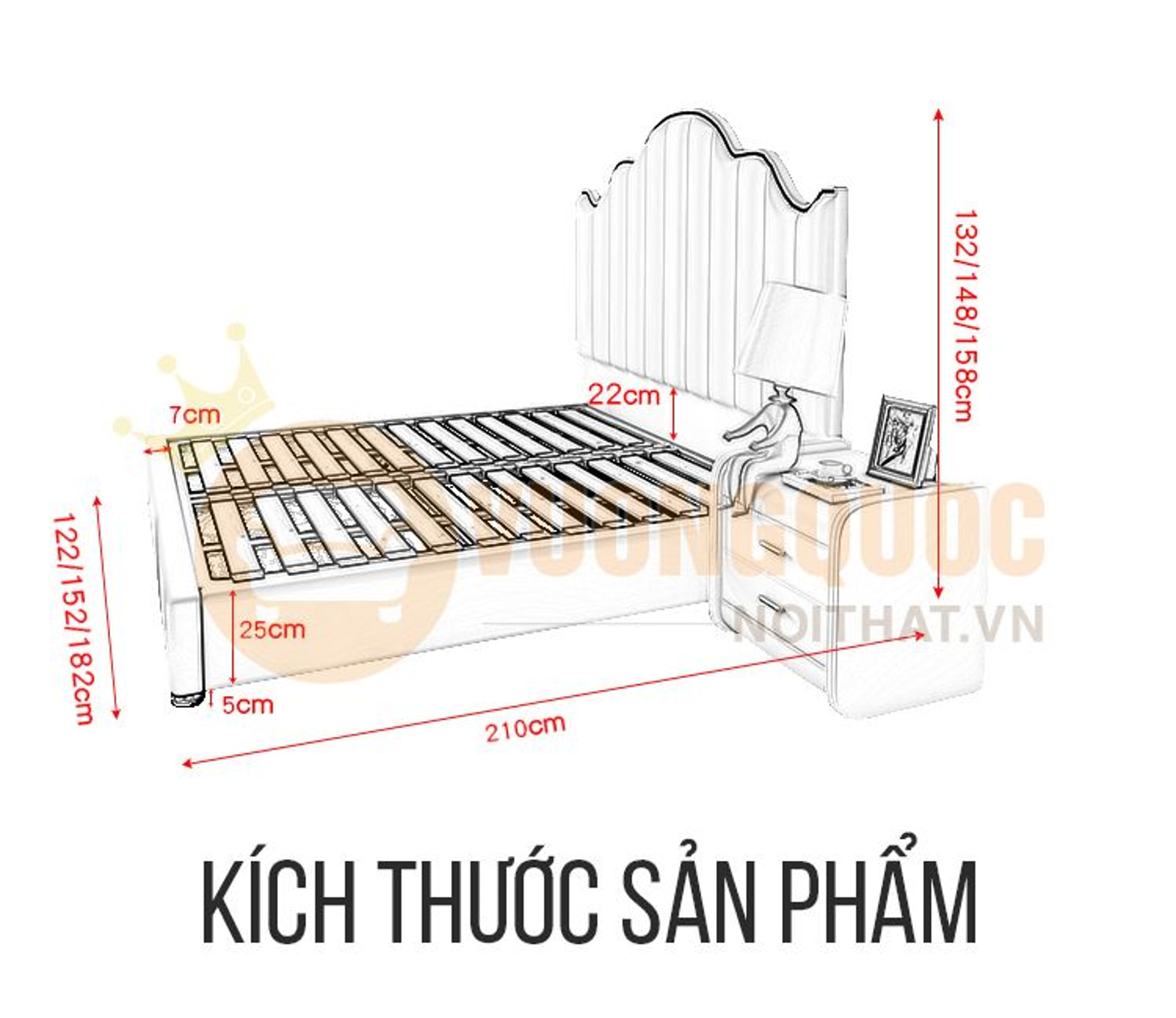 Giường ngủ trẻ em cao cấp hiện đại FDCB76 kích thước