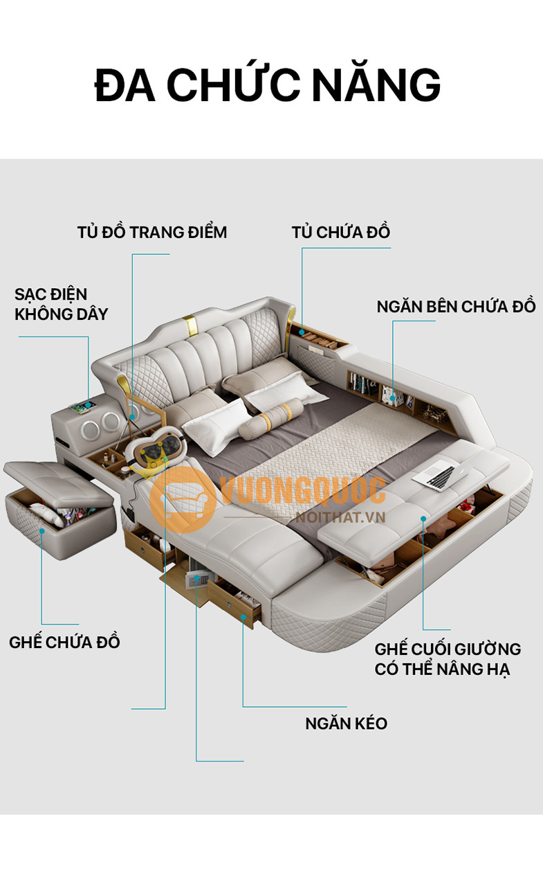 Tính năng giường đa năng sang trọng cao cấp YFC803