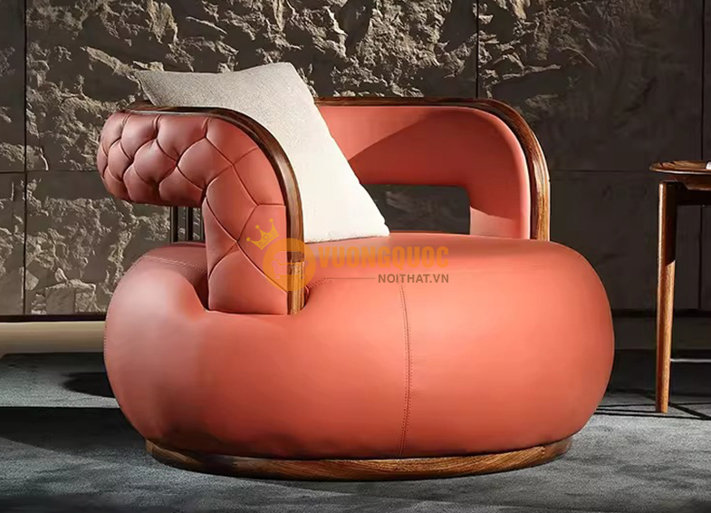 Ghế pipe armchair chất liệu da cao cấp KK105-1